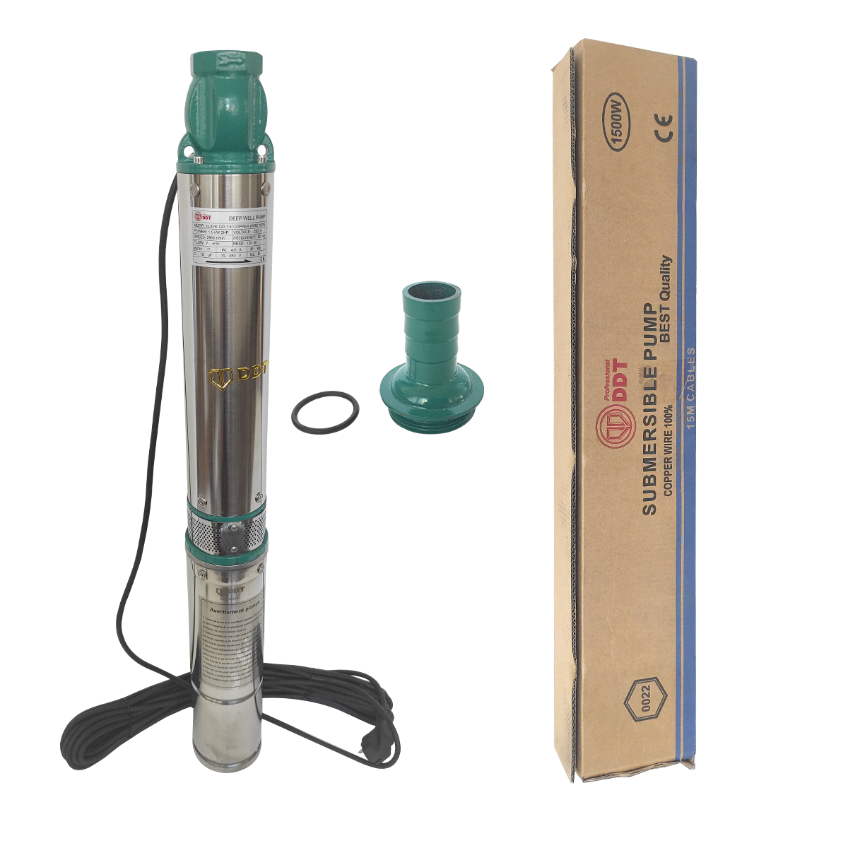 Pompa submersibila de mare adancime, DDT, QJD120-1.5, 1500 W, Inox